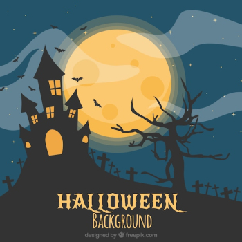 Scary halloween landscape background Scary halloween landscape background
