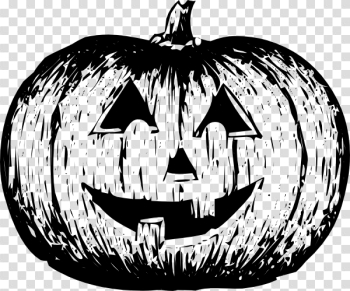 Scary Pumpkin Black And White Clipart - Clip Art Library