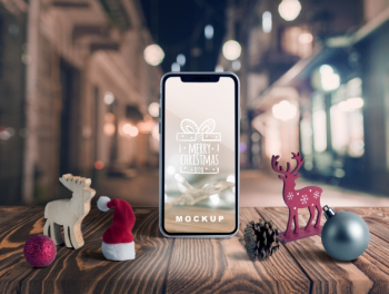 Scene creator mockup with christmas concept Free Psd