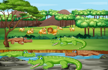 Scene with animals in the forest Free Vector Scene with animals in the forest Free Vector