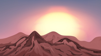 Scene with mountains at sunset Scene with mountains at sunset