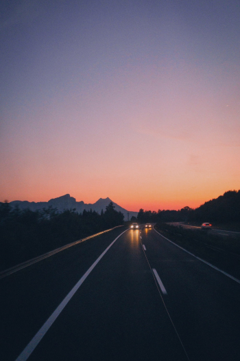 Scenic View Of Road During Dawn Scenic View Of Road During Dawn