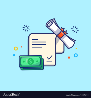 scholarship money and certificate cartoon