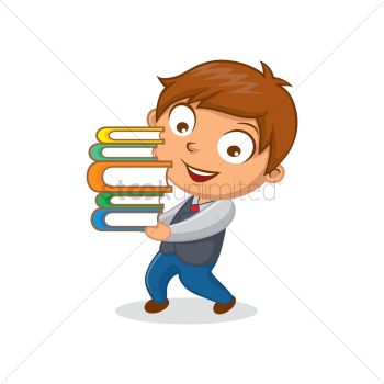 School boy holding books School boy holding books