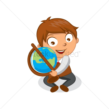 School boy holding desk globe School boy holding desk globe