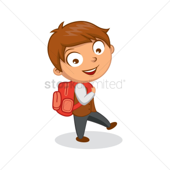 School boy walking to school School boy walking to school