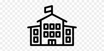 School Building With Flag Vector - School Icon Transparent Background School Building With Flag Vector - School Icon Transparent Background