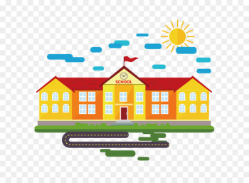 School Cartoon Classroom - School building vector material School Cartoon Classroom - School building vector material