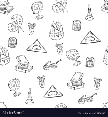 School class pattern with school supplies vector image School class pattern with school supplies vector image