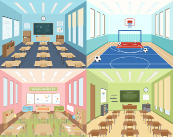 School classrooms and sportroom School classrooms and sportroom