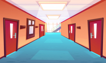 School corridor, hallway of college or university Free Vector School corridor, hallway of college or university Free Vector