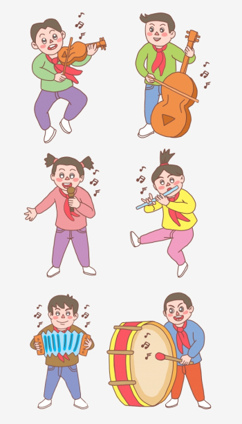School Day Primary School Student Music Class Hand Painted ...