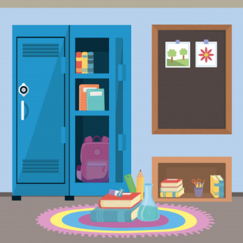School locker and supplies Free Vector School locker and supplies Free Vector