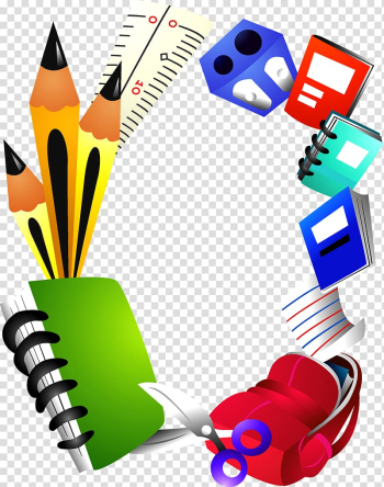 School supplies , Borders and Frames School supplies frame , Teaching elements borders transparent background PNG clipart