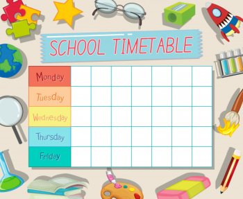 School timetable template Free Vector School timetable template Free Vector