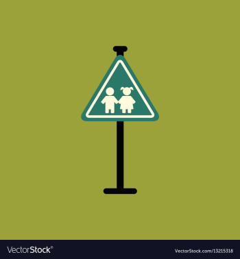 School warning road sign kids road symbol vector image School warning road sign kids road symbol vector image