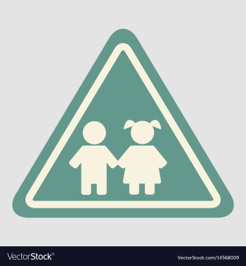 School warning road sign kids road symbol vector image School warning road sign kids road symbol vector image