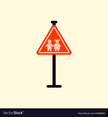 School warning road sign kids road symbol vector image School warning road sign kids road symbol vector image