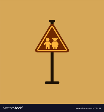 School warning road sign kids road symbol vector image School warning road sign kids road symbol vector image