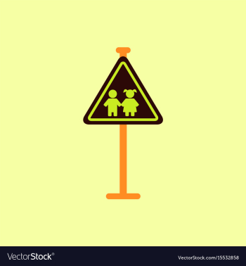 School warning road sign kids road symbol vector image School warning road sign kids road symbol vector image