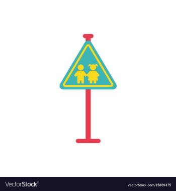 School warning road sign kids road symbol vector image School warning road sign kids road symbol vector image