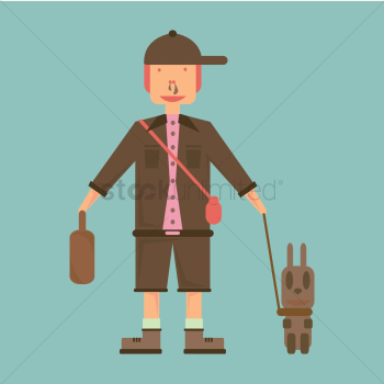 Schoolboy with pet dog Schoolboy with pet dog