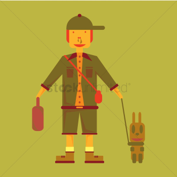 Schoolboy with pet dog Schoolboy with pet dog