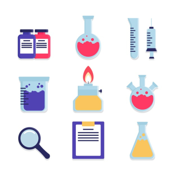 Science lab objects illustrated Free Vector