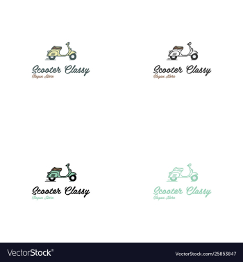 Scooter classic logo design vector image Scooter classic logo design vector image