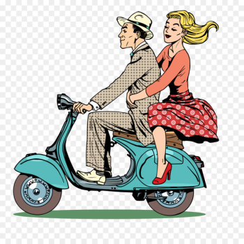 Scooter Piaggio Vespa Motorcycle - Motorcycle couple Scooter Piaggio Vespa Motorcycle - Motorcycle couple