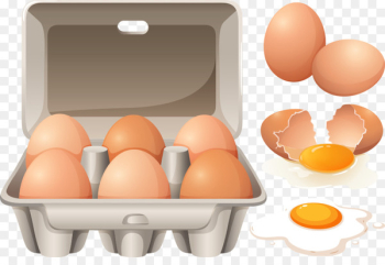 Scrambled eggs Egg carton - Cracked eggs vector Scrambled eggs Egg carton - Cracked eggs vector