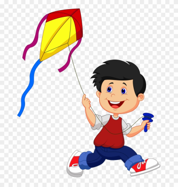 Scrap - Boy Flying Kite Clip Art Scrap - Boy Flying Kite Clip Art