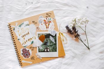 Scrapbook on White Textile Scrapbook on White Textile