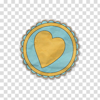 Scrapbooking elements, yellow heart sticker transparent background PNG clipart