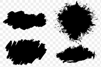 Scribbled brush black banners png sticker collection Scribbled brush black banners png sticker collection