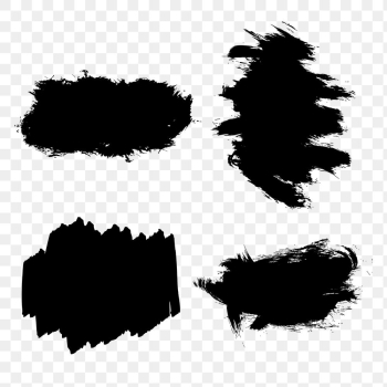 Scribbled brush black banners png sticker collection Scribbled brush black banners png sticker collection