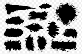 Scribbled brush black banners png sticker collection Scribbled brush black banners png sticker collection