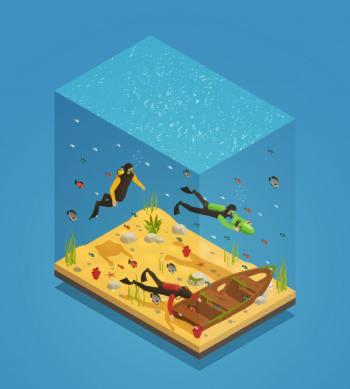 Scuba divers underwater isometric composition Free Vector Scuba divers underwater isometric composition Free Vector
