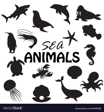 sea animals silhouette