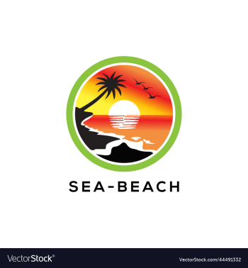 sea beach logo design icon sea beach logo design icon