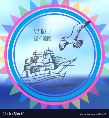 Sea inside background vector image Sea inside background vector image