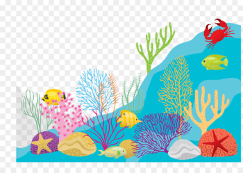 Seabed Seaweed - Vector seabed seaweed swimming fish Seabed Seaweed - Vector seabed seaweed swimming fish