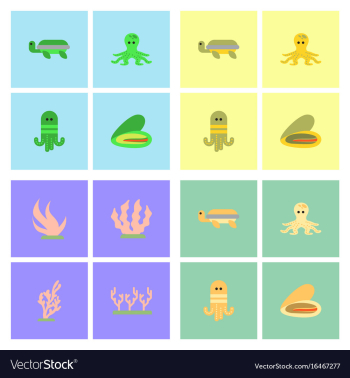 Seabed stock collection vector image Seabed stock collection vector image