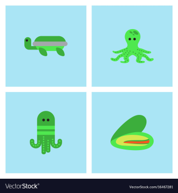 Seabed stock collection vector image Seabed stock collection vector image