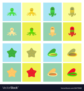 Seabed stock collection vector image Seabed stock collection vector image