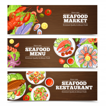 Seafood banners design Seafood banners design