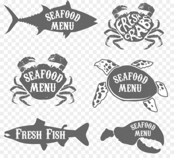 Seafood Barbecue Crab Illustration - Vector black fish Seafood Barbecue Crab Illustration - Vector black fish