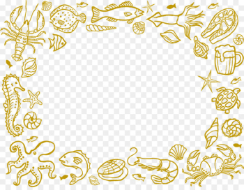 Seafood Download Restaurant - Cartoon chalk picture seafood vector material 