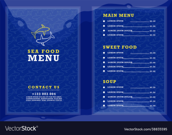 seafood restaurant menu design template seafood restaurant menu design template