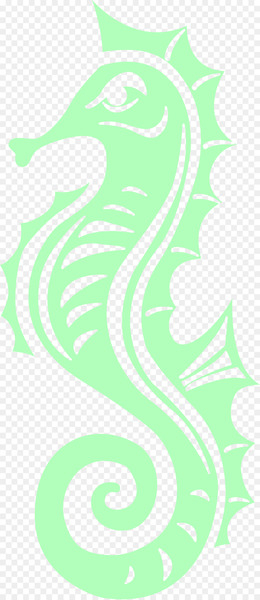 Seahorse Graphic design Illustration - Beautiful green Seahorse 